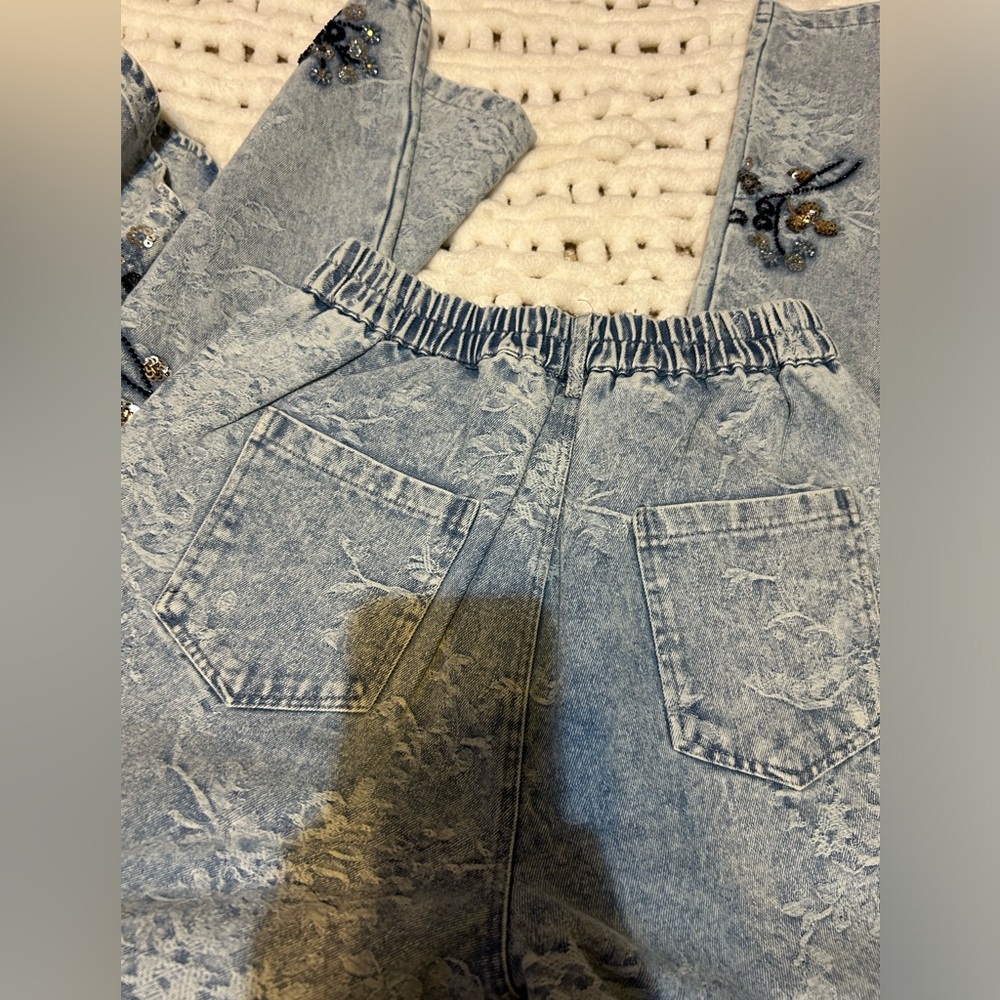 Flats Embellished Jean & Jacket Set NWOT small - Picture 5 of 7